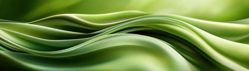 Poster - Captivating green wave forming a natural flow of color and motion evoking a sense of energy and freshness