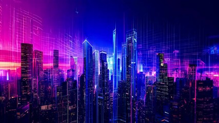 Canvas Print - Vibrant abstract light waves with glowing neon streaks in dynamic motion design