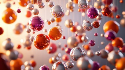 Poster - A collection of shiny colorful balls displayed together in a playful arrangement perfect for festive occasions or decor