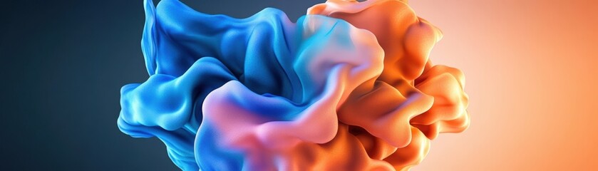 Poster - a unique blue and orange substance blending together creating a striking visual contrast and eye-cat