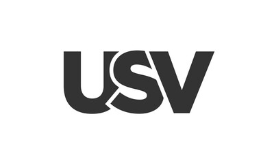 Poster - USV logo design template with strong and modern bold text. Initial based vector logotype featuring simple and minimal typography. Trendy company identity.