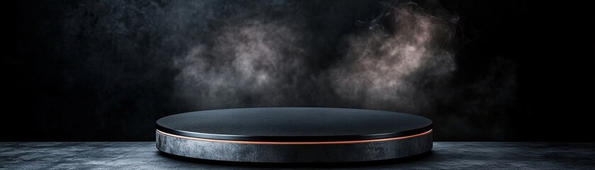 Poster - Dark surface with wisps of smoke rising elegantly creating a mysterious and enigmatic atmosphere in the air