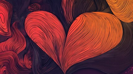 Aufkleber - Abstract Swirling Heart Design in Vibrant Colors Showcasing Emotion and Creativity