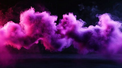Poster - Bright pink smoke bomb producing a vibrant cloud of color in the air for a festive and energetic atmosphere