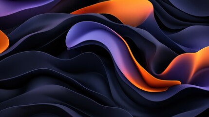 Poster - Striking abstract background featuring vibrant black and orange colors blending together to create a bold visual impact