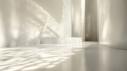 Poster - Minimalist Interior Design Featuring Flowing Curves and Soft Lighting in a Modern Space
