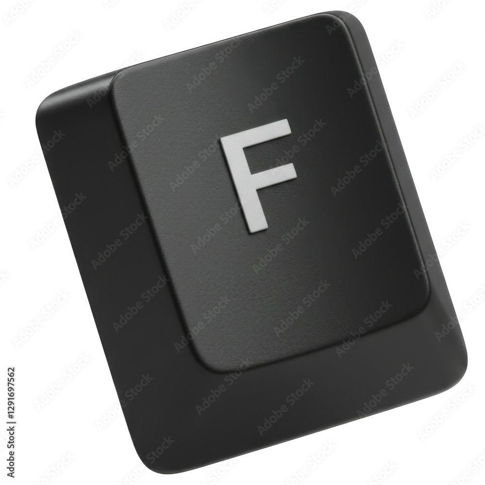 Letter F, Black Keyboard Typing Key, isolated transparent png Stock ...