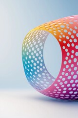 Poster - A colorful, abstract design with a circle in the middle. The circle is surrounded by a series of smaller circles, creating a sense of depth and movement. Scene is vibrant and dynamic, with the colors
