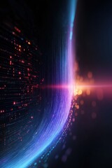 Poster - A colorful, abstract image of a spiral with a bright light at the end. The image has a futuristic, otherworldly feel to it