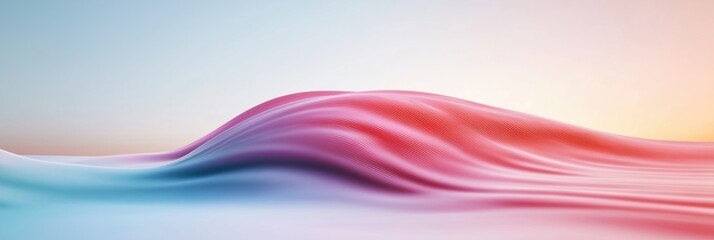 Poster - A colorful, abstract image of a wave with a red, blue, and purple gradient. The image has a dreamy, ethereal quality to it, and the colors seem to blend together seamlessly