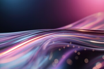 Poster - A purple and blue wave with a lot of dots and lines. The wave is very long and has a lot of detail