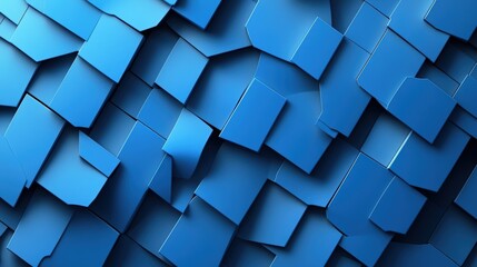 Poster - Abstract digital background featuring a series of squares in varying shades of blue creating a modern geometric design