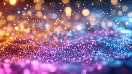 Poster - Colorful background with numerous bright lights creating a festive and lively atmosphere perfect for celebratory occasions