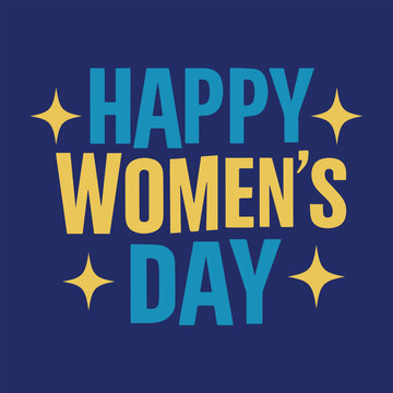 Happy women's day typography vector art illustration