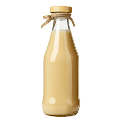 Poster - Freshly bottled milk with creamy texture and light brown color, tied with rustic string for natural look. Perfect for dairy lovers and healthy recipes