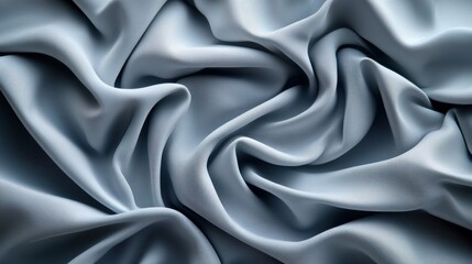 Poster - A soft and elegant blue fabric draped smoothly to highlight its rich texture and luxurious appearance in natural light