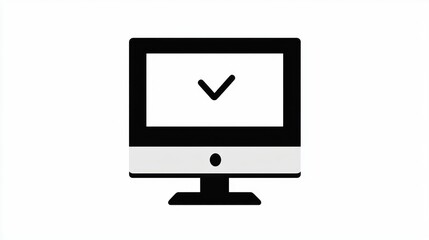 Fototapete - Simple computer monitor with check mark
