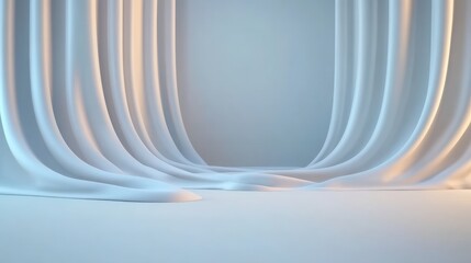 Poster - A beautiful curtain allowing soft light to filter through illuminating the room with a warm and inviting glow