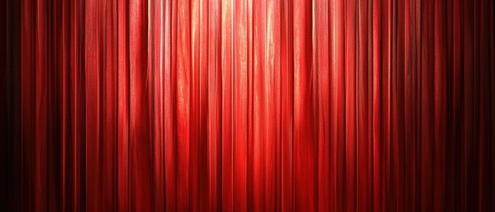 Poster - A dramatic red curtain with a spotlight illuminating the fabric creating a striking and theatrical atmosphere