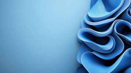 Poster - Lush blue flowers set against a soft blue background creating a tranquil and beautiful floral display for designs