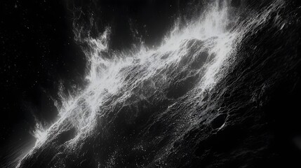 Wall Mural - Abstract Representation of Swirling Particles and Light in a Black and White Composition