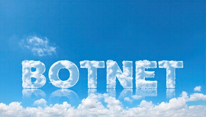 Poster - Cloud Text Illustration of the Word Botnet in a Clear Sky