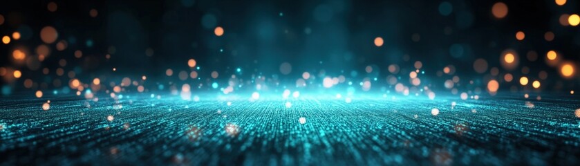 Poster - Enigmatic dark background illuminated by ethereal glowing lights creating a mysterious and captivating atmosphere