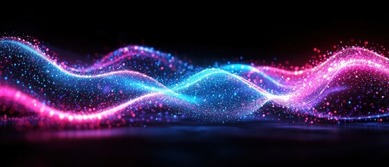 Poster - Wave of light flowing elegantly with vibrant colors and stunning visual effects for dynamic artistic expression
