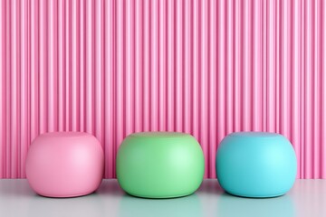 Poster - 3D podium on a geometric background, a minimalistic scene with abstract shapes, soft lighting, neutral colors, and clean lines. High resolution