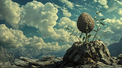 Poster - Complex Structure Resembling a Tree in a Dreamy Environment With Sparkling Light and Soft Focus Capturing the Beauty of Nature's Microscopic World