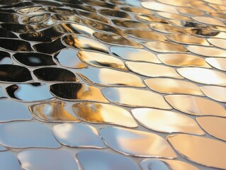 Poster - Shimmering reflections of scales nature abstract image close-up serene environment visual concept