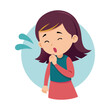 © Arslan - a flat illustration of a girl coughing