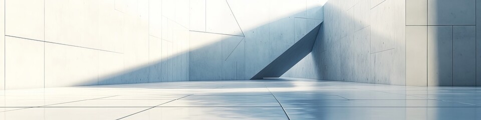 Poster - Modern Architectural Space With Sharp Angles and Dramatic Light Effects