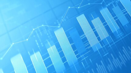 Poster - Financial Data Visualization Displays Various Metrics With Blue Tones Amidst a Digital Interface Emphasizing Market Trends and Analytics