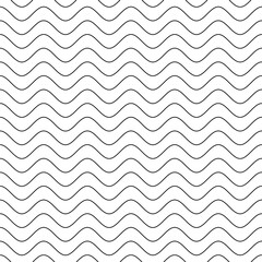 Poster - line seamless pattern. curve line. wave geometric lines border. monocrome black stripe on white back