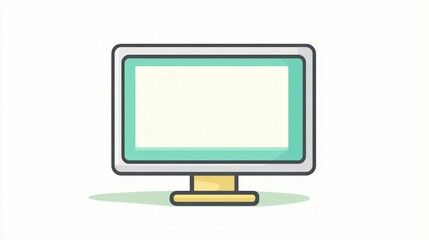 Fototapete - Simple Flat Design Computer Monitor