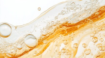 Poster - Bubbling refreshment action abstract background beverage energetic environment close-up view liquid dynamics