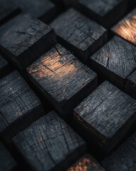 Poster - Charcoal texture close-up natural environment creative lighting abstract concept