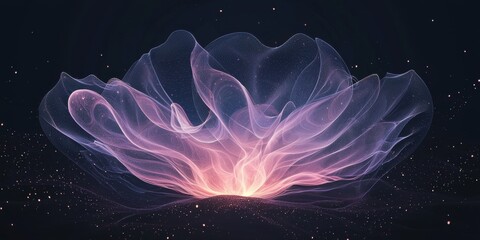 Poster - Dynamic ethereal blooming light abstract space digital art cosmic environment top view vibrant concept