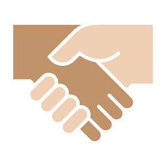 Canvas Print - Shake hand icon in flat color style