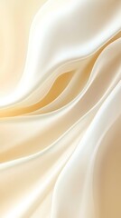 Poster - Soft Drapes of Silky Fabric in Shades of Cream and Ivory With Gentle Waves Creating a Serene and Elegant Aesthetic in Indoor Lighting