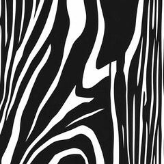 Poster - Unique black and white abstract design resembling zebra stripes on textured surface. Generative AI