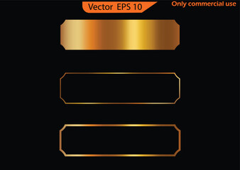 Wall Mural - Set of golden banners. Set of empty gold buttons and sliders, web icons and game icon set. Gradient mesh. Button set color gold glossy. EPS 10	

