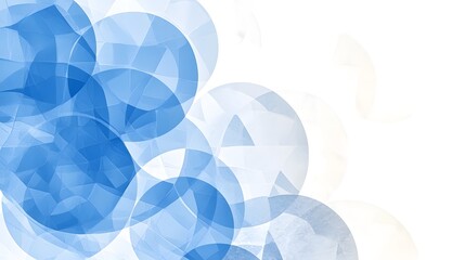 Poster - Abstract Blue Circles and Triangles on White Background