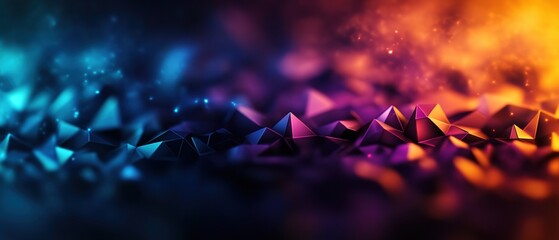 Poster - Colorful abstract background featuring geometric triangles in a vibrant and dynamic design