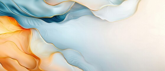 Poster - Flowing abstract design digital art colorful background modern aesthetic soft textures visual inspiration