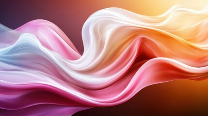 Aufkleber - Abstract background with flowing lines and soft curves in a colorful gradient design
