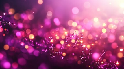 Poster - Purple abstract background with bokeh lights and soft textures for creative designs and presentations