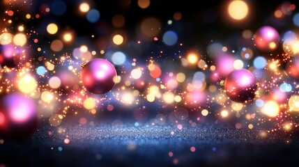 Poster - Abstract background of colorful bokeh lights creating a vibrant and festive atmosphere for design projects