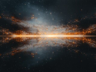 Poster - Stellar explosion action outer space digital art cosmic environment wide-angle view galactic concept